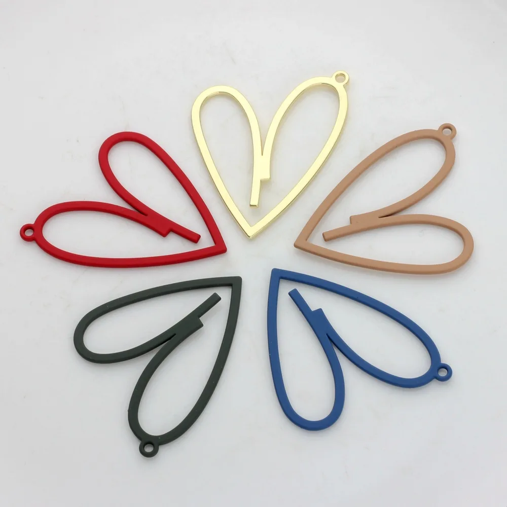 Colorful Zinc Alloy Heart-shaped Pendant for DIY Jewelry Making 10pcs/lot