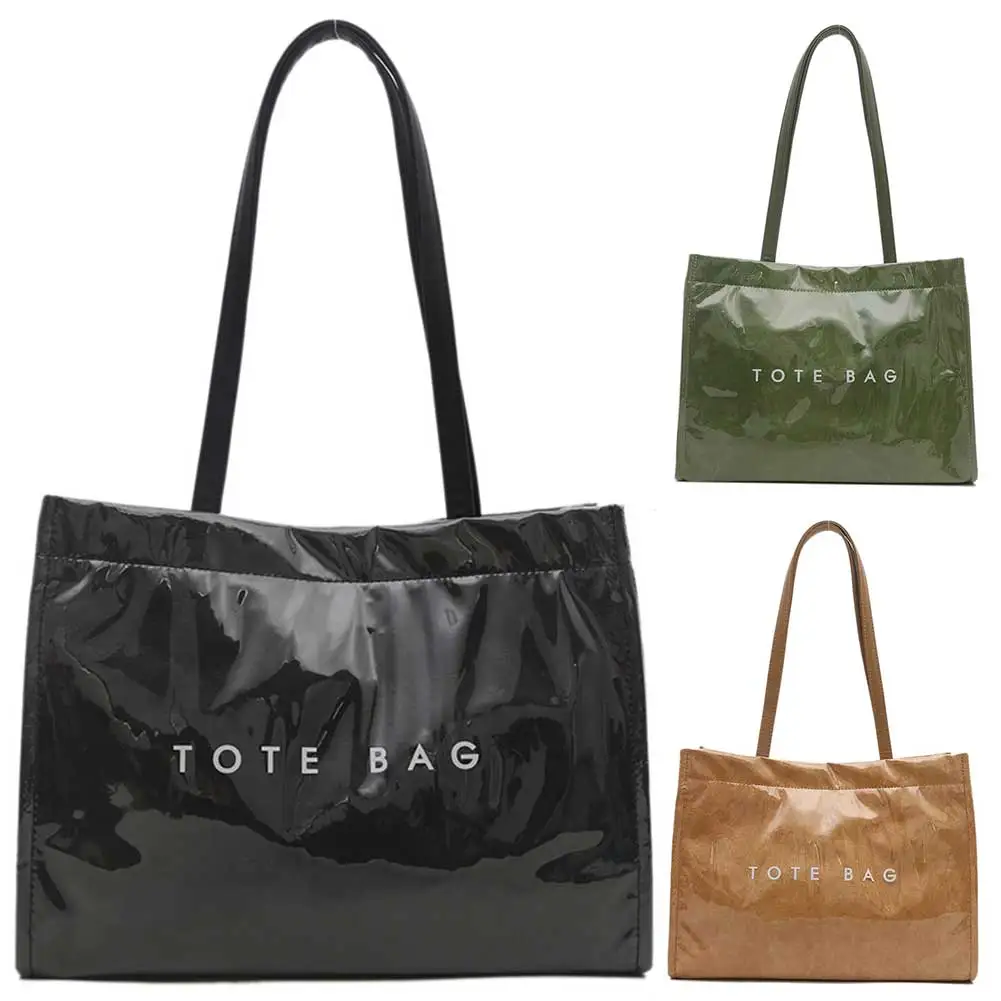 

PVC Dupont Paper Shoulder Bag Waterproof All-Match Shoulder Bag Casual Tote Bag Female Travel Shopping Date Bag