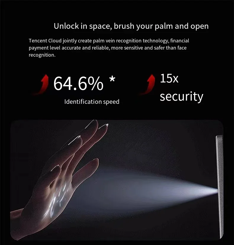 Palm Vein V5-1 Maximum Lock 3D Face Recognition Vision Camera Home Smart Smart Electronic Fingerprint Door Lock