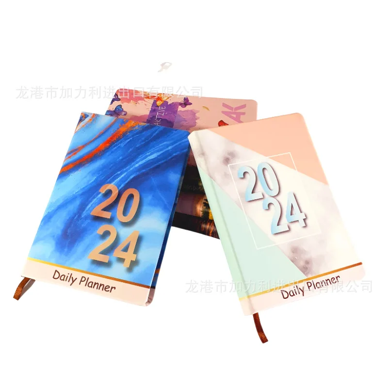 Spot 2024 Calendar Book 365 Days Calendar Book Elastic Laptop All English Spanish Arabic budget planner  agenda 2024 planner