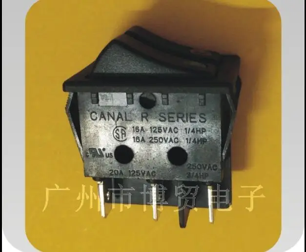 [SA]Power switch Genuine Taiwan CANAL Dual double red illuminated rocker switch  R210 silver contact with red round lamp--50pcs