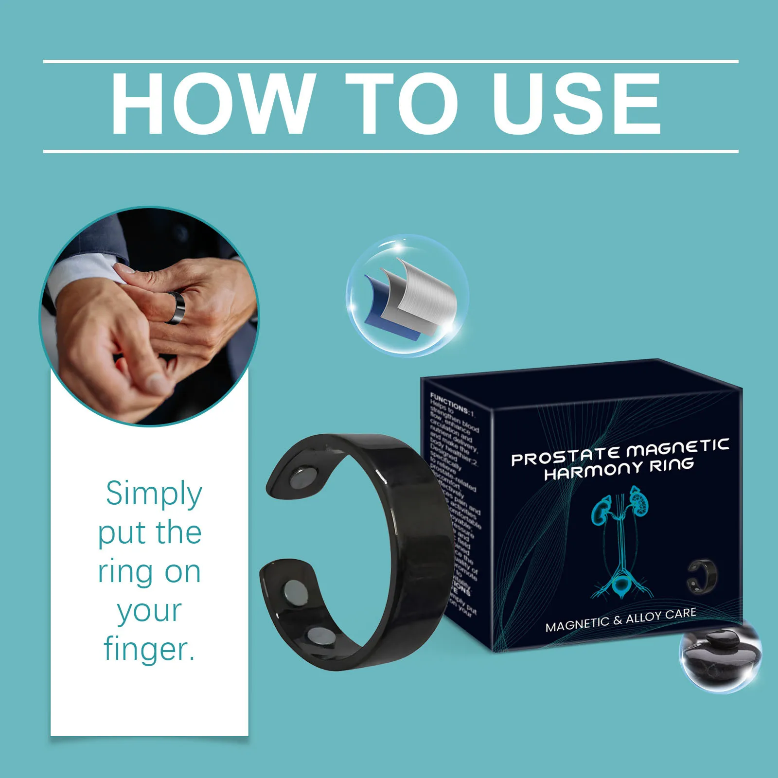 Prostate Ring Soothes And Improves Circulation Prostate Care Enhances Function And Promotes Health Health Ring Magnetic Therapy