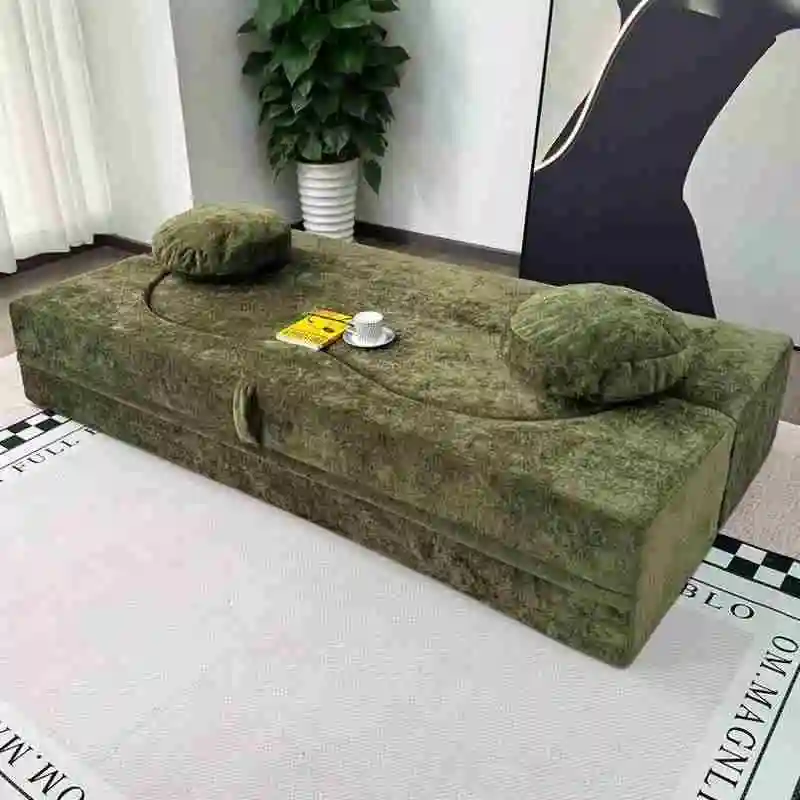 

Tilt and fold-out compression sofa bed with removable covered wooden legs for villa bedroom and basement compression