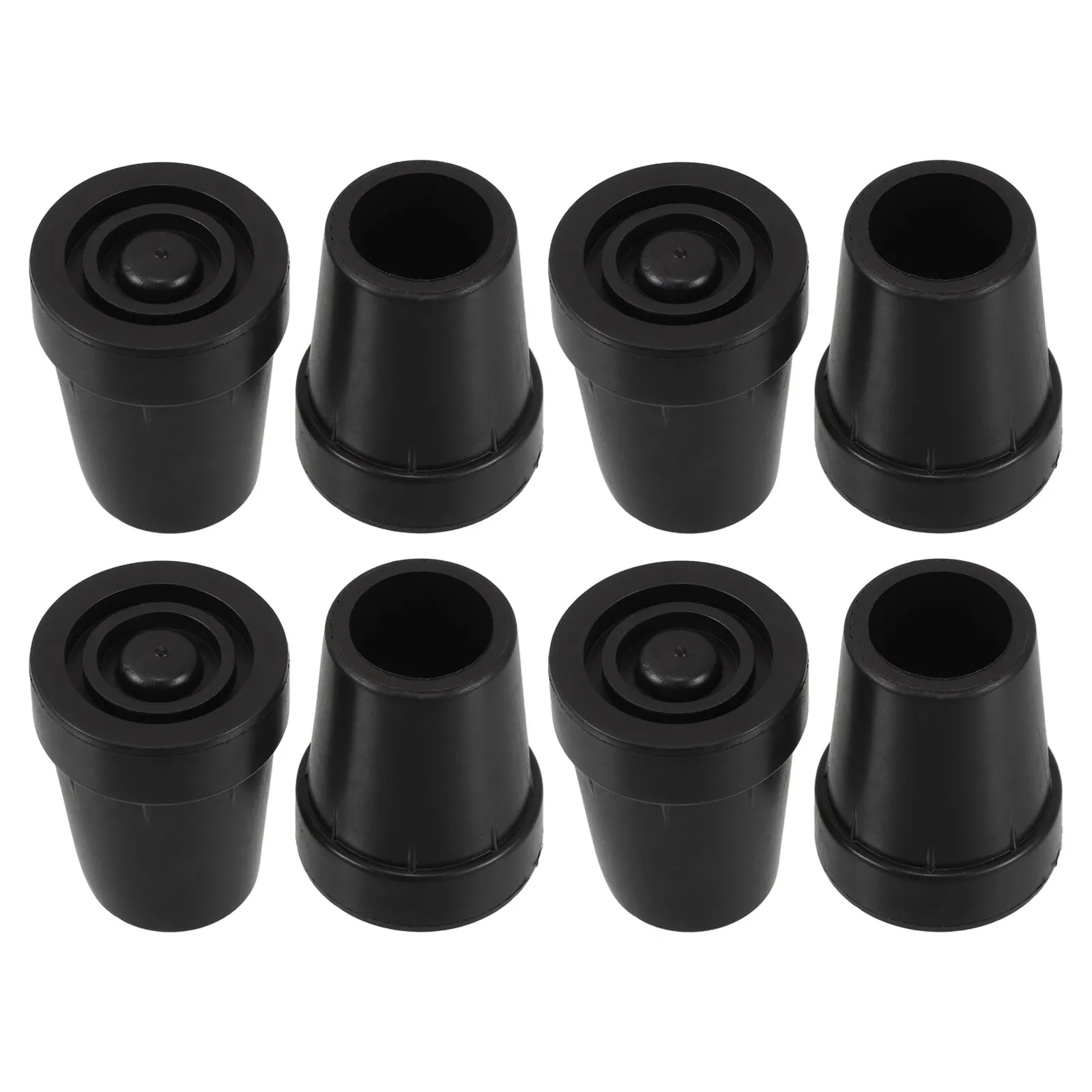 8Pcs Walking Stick Non- Plastic Cane End Caps for Elderly Secure Traction Anti-Slip Support on Tile Wood Carpet Cane