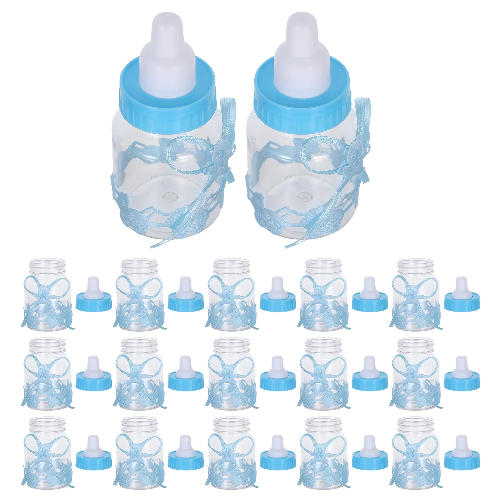 

24Pcs Bear Shape Candy Containers Transparent Baby Shower Favor Boxes Gift Packaging Reusable Party Treat Holders for Guests