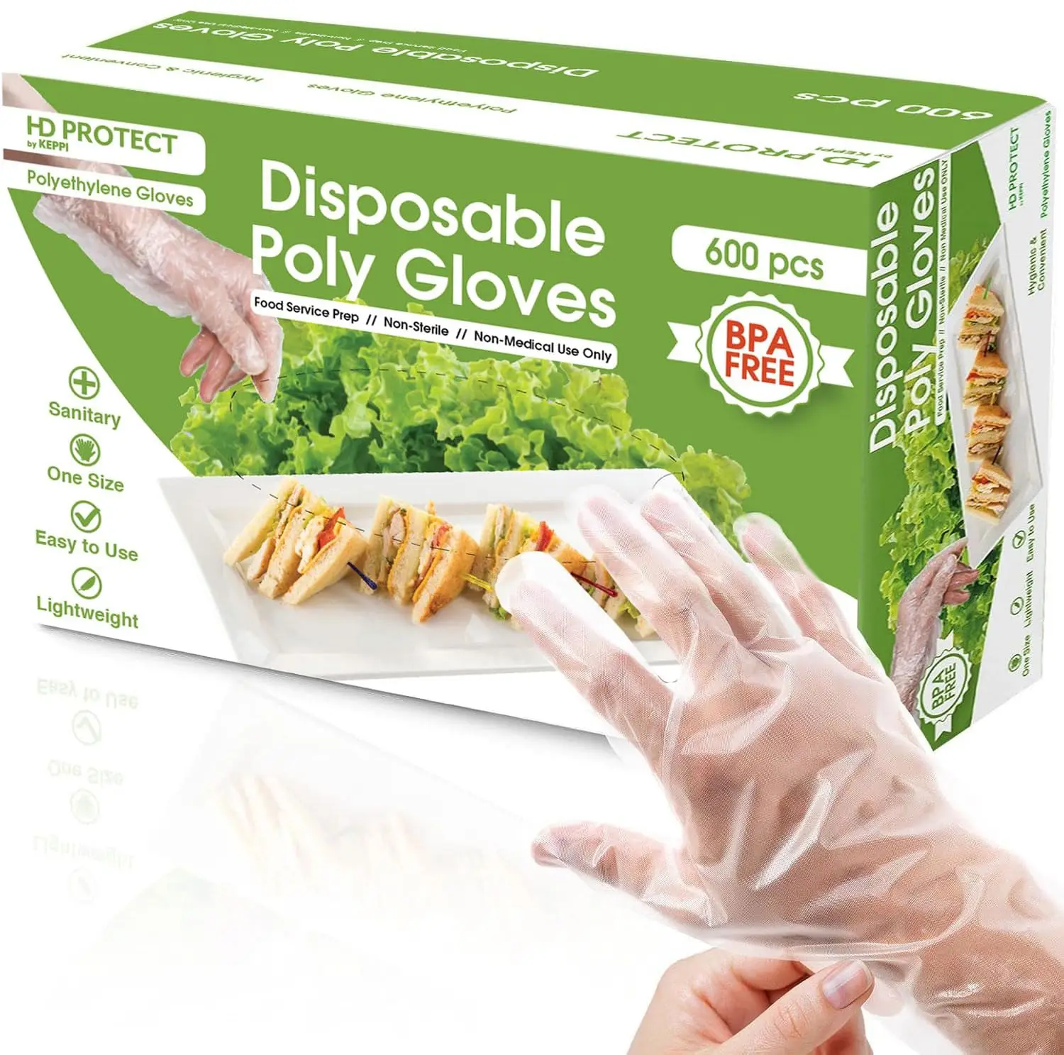 

600 Pack Disposable Food Prep Gloves - Clear, Latex-Free, BPA-Free for Cooking, BBQ, Baking & Restaurant Use