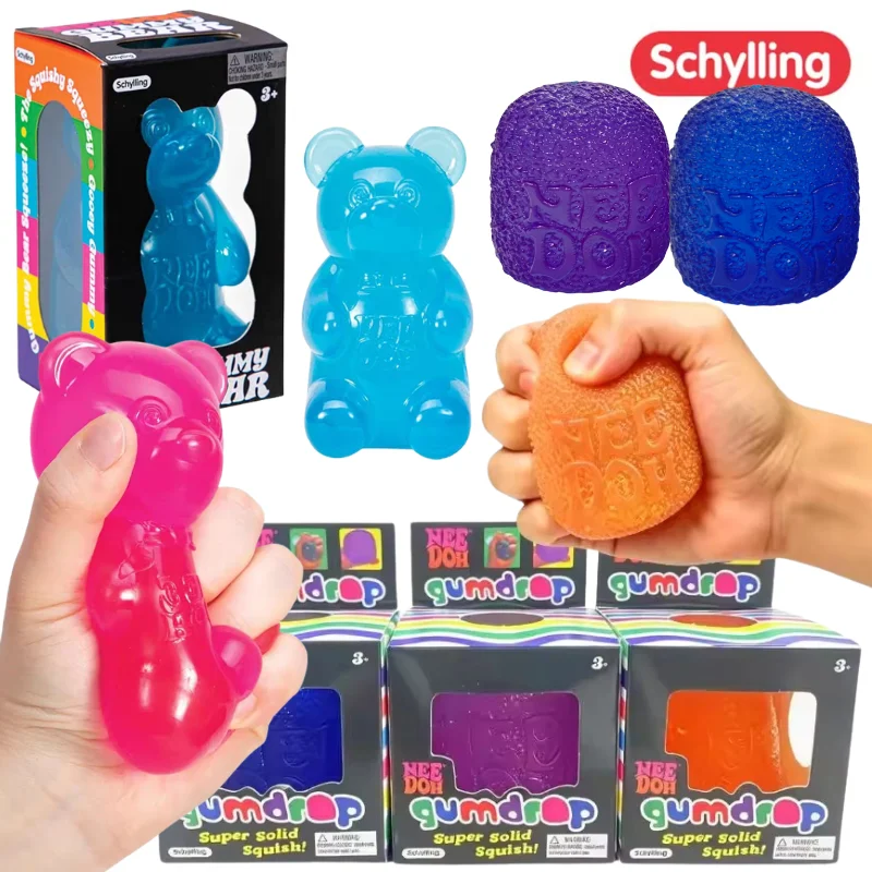 Schylling Cute Bear Nee Doh Maltose Squeeze Toy Dough Colorful Sensory Toy Creative New Item Desk Decoration Stress Relief Doll