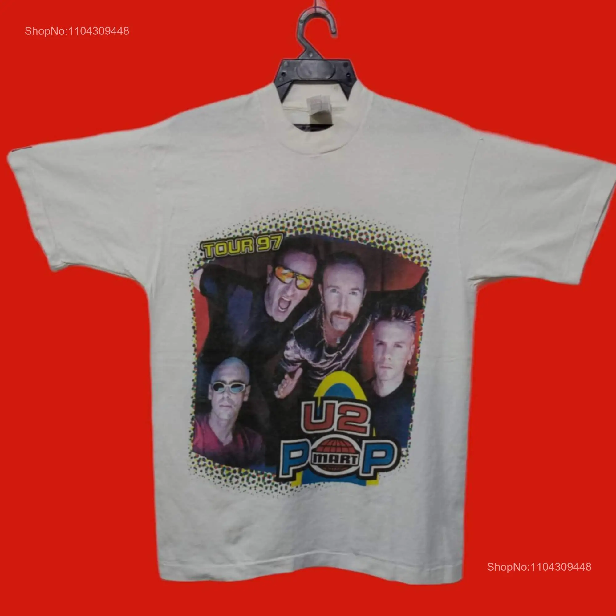 Vintage 90s U2 Irish Rock Band Alternative Indie Zooropa Tour White large T Shirt Music ConcerT Size L