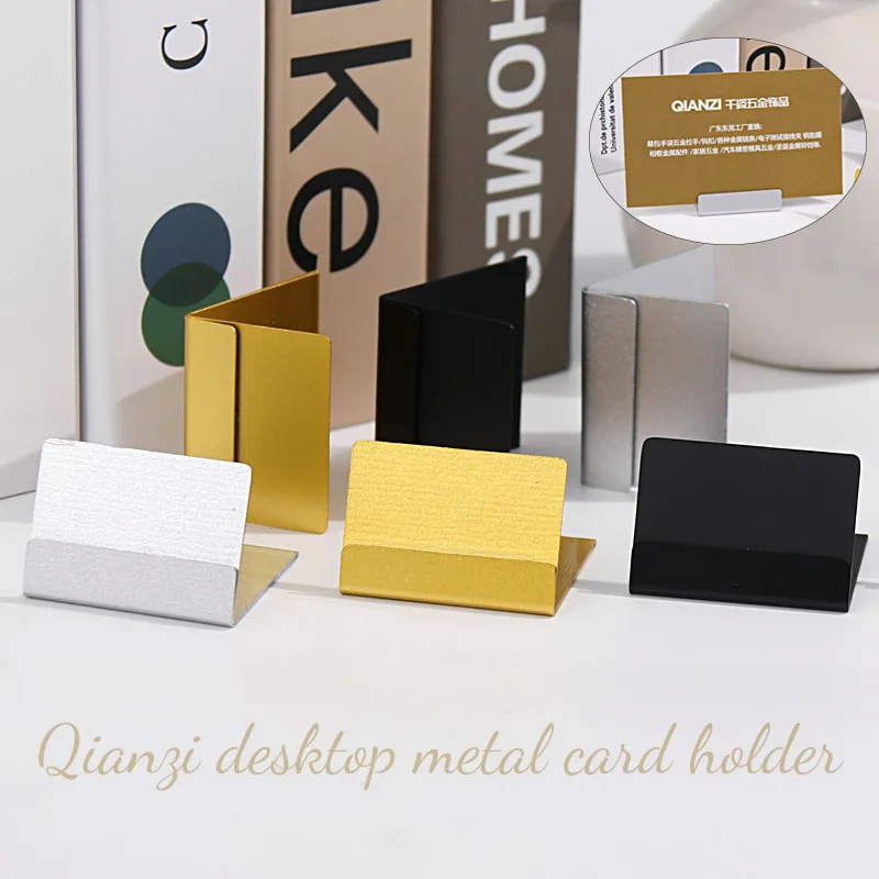 10pcs/lot L-Shaped Gold Metal Table Sign Holder Standing Name Card Clip, Price Tag Display Holder, Promotional Ad Label Clip