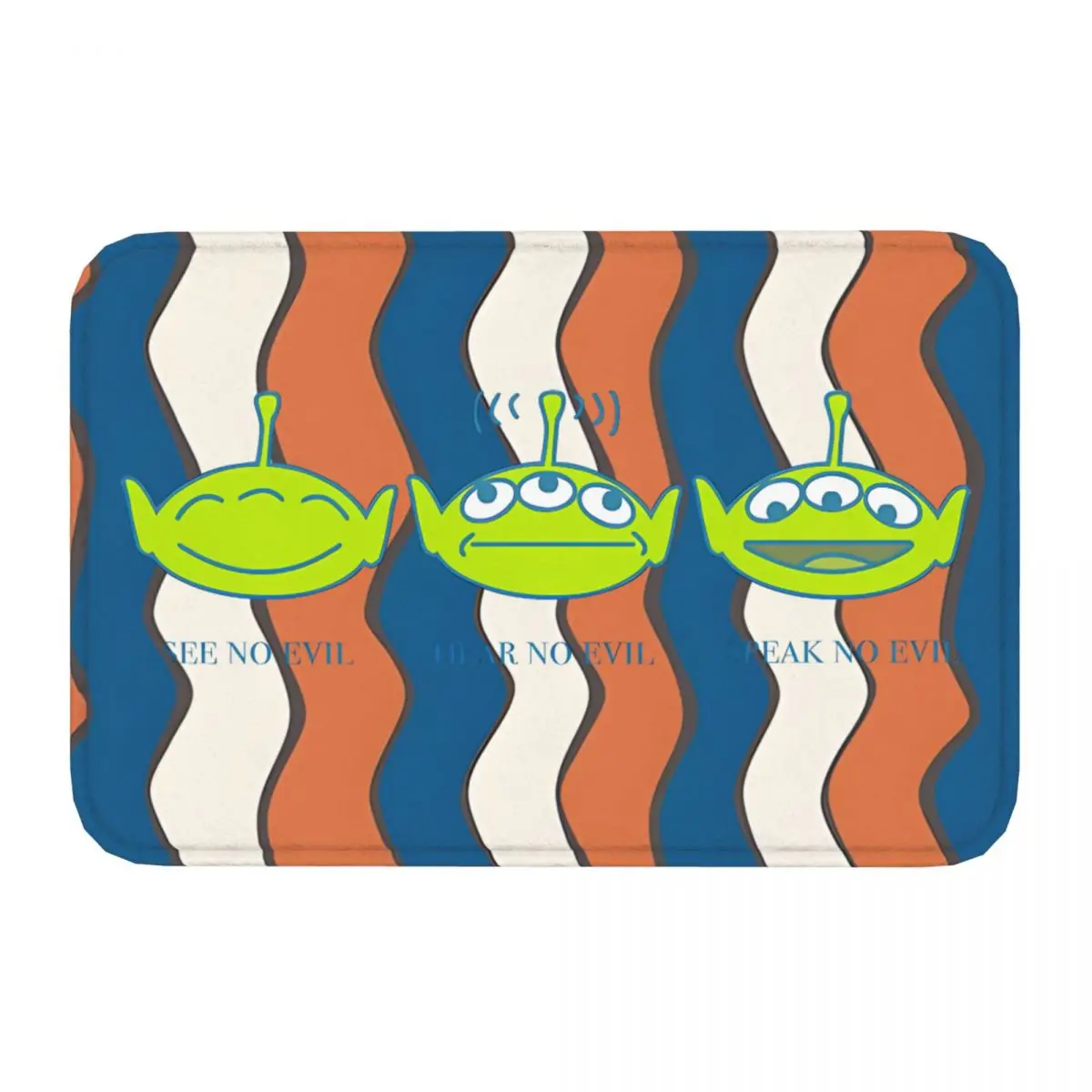 Three Wise Aliens Sticker Non-slip Doormat Kitchen Mat Toy Story Balcony Carpet Welcome Rug Bedroom Decorative