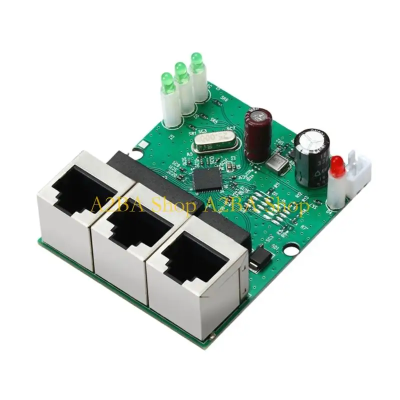 

A2BA 3Port 100Mbps Fast Ethernet Switches Module Plugs and Play Easy Setup Networking
