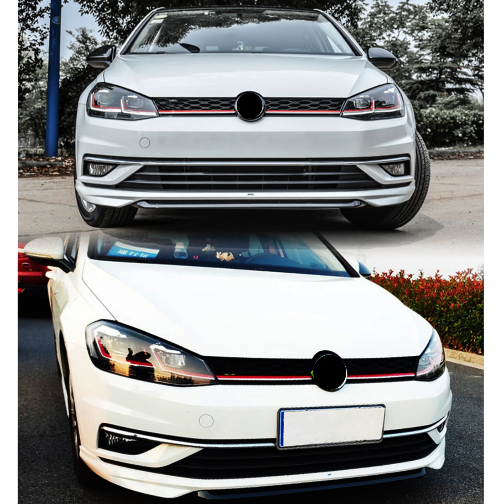 Car Front Bumper Centre Grill Panel Grille For Volkswagen VW Golf MK7.5 Facelift 2017 2018 2019 2020 Honeycomb Mesh Front Grill