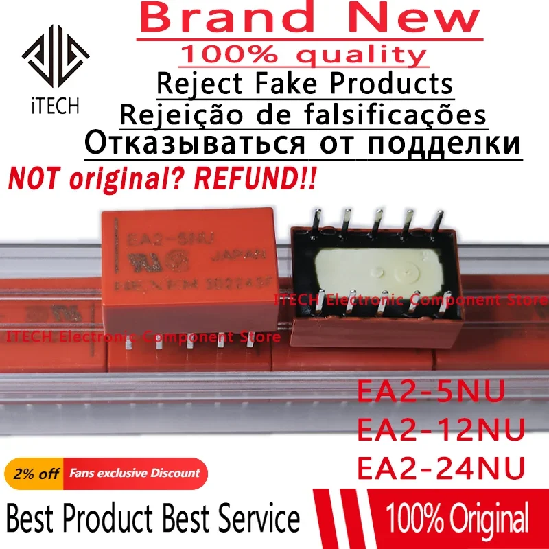 5-10pcs/lot EA2-5NU EA2-12NU EA2-24NU DIP-10 New Original Signal Relay 1A DPDT EA2-5NU-L EA2-12NU-L EA2-24NU-L