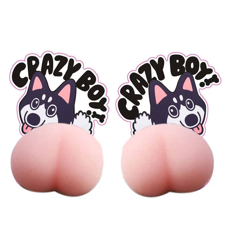 1 Pair Cute Butt Cartoon Squishy Toy Anti Stress Ball Squeeze Toys Guard Anti Chafing Car Door Protector Anti-scratch Toys