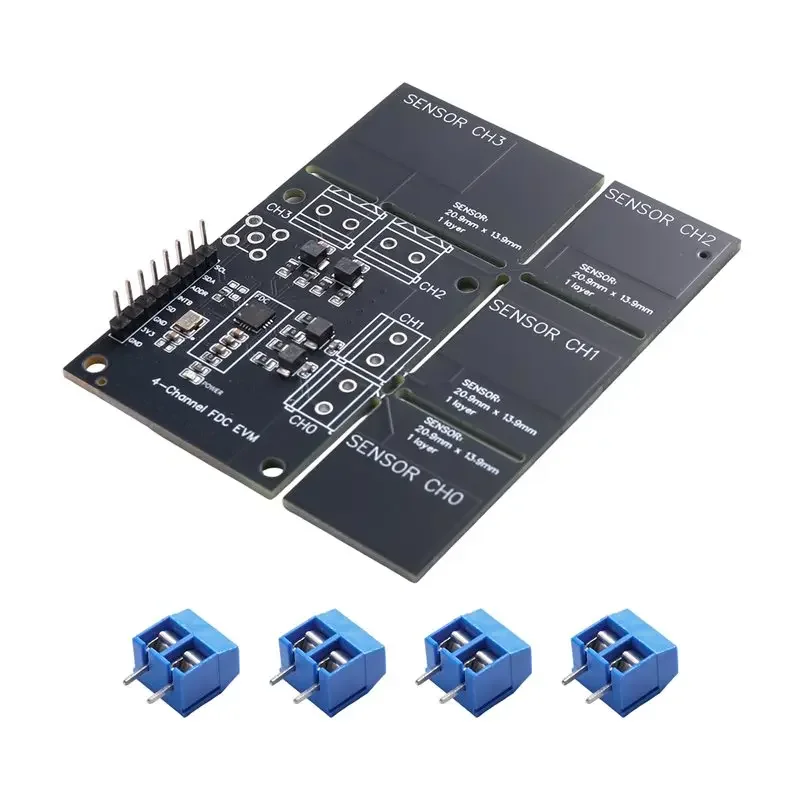 ToPss[LXYA68Z!] FDC2214 Module (With 4 Touch Points) Capacitive Sensor