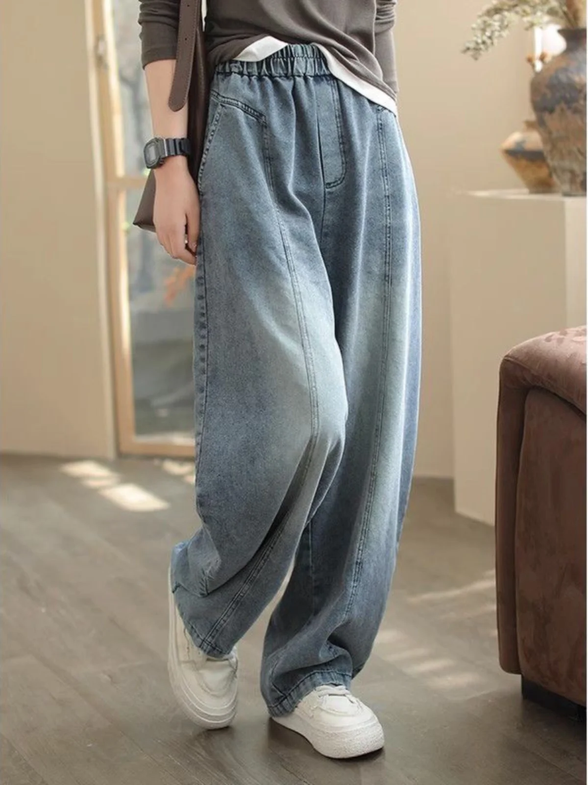 

High Waist Wide Leg Jeans Women's Loose Fit Spring 2026 Casual Sle Bootcut Pants Straight Banana Trousers for Ladies