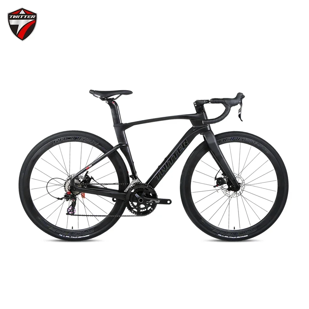 TWITTER Gravel Bike V3 Black Knight RS-24S Full Hidden Inner Cable Oil Disc Brake T900 Carbon Fiber Road Bike 700*40C Wheelset