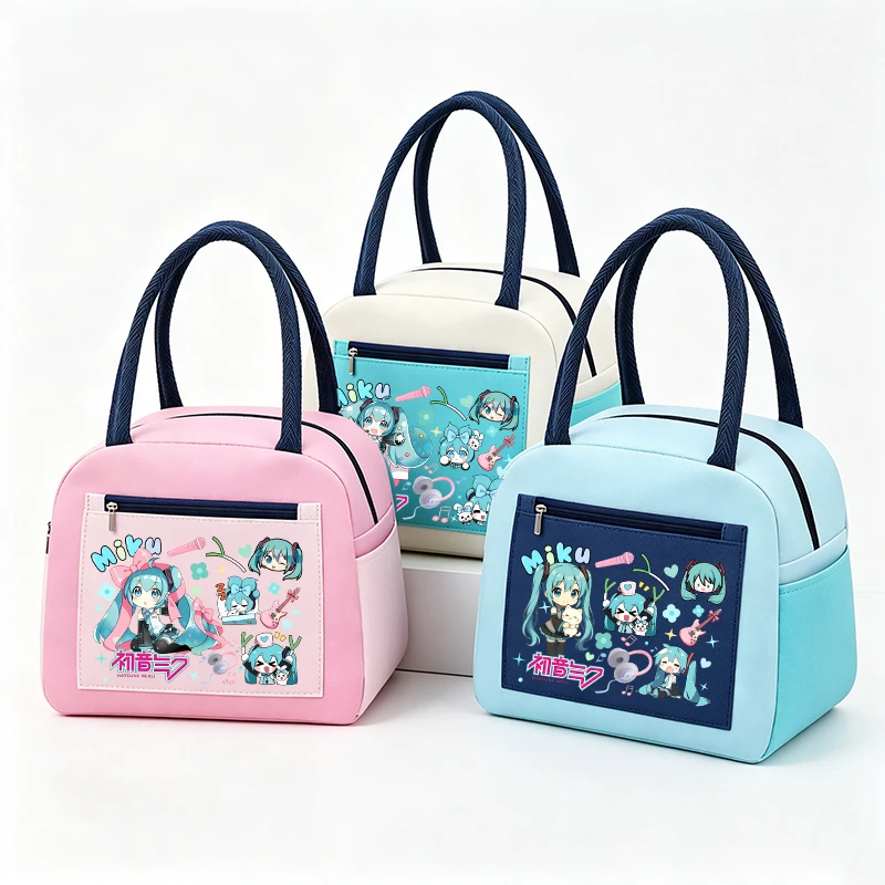 

Anime Cute Lunch Bag Hatsunes Miku Student Portable Insulation Bento Pack Thermal Food Bag Meal Pack IcePack Bento Handbag New