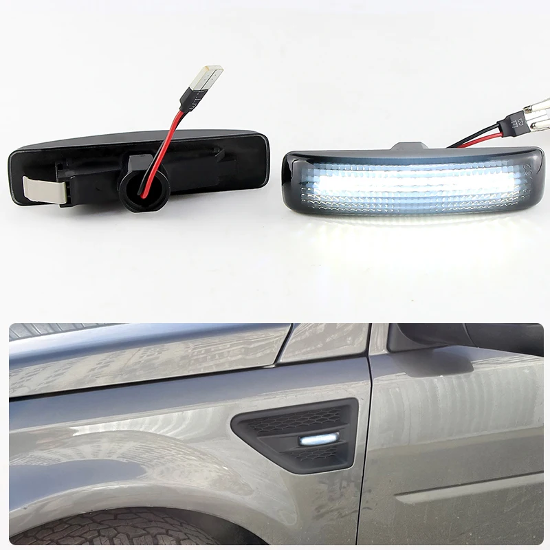 

2PCS White LED Fender Side Marker Light Turn Signal Lamp For Land Rover LR2 (L359) 2008-2015 For Land Rover LR3 (L319) 2005-2009