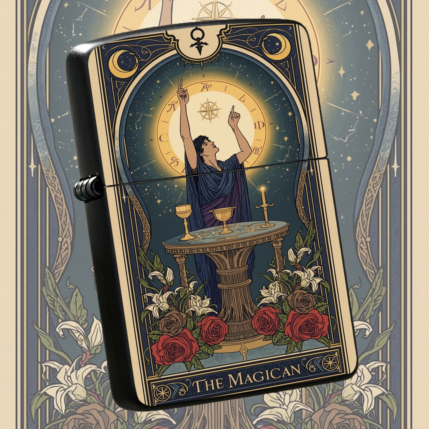 Vintage Collectible Lighters - Vintage Tarot The Magician Pattern Lighter