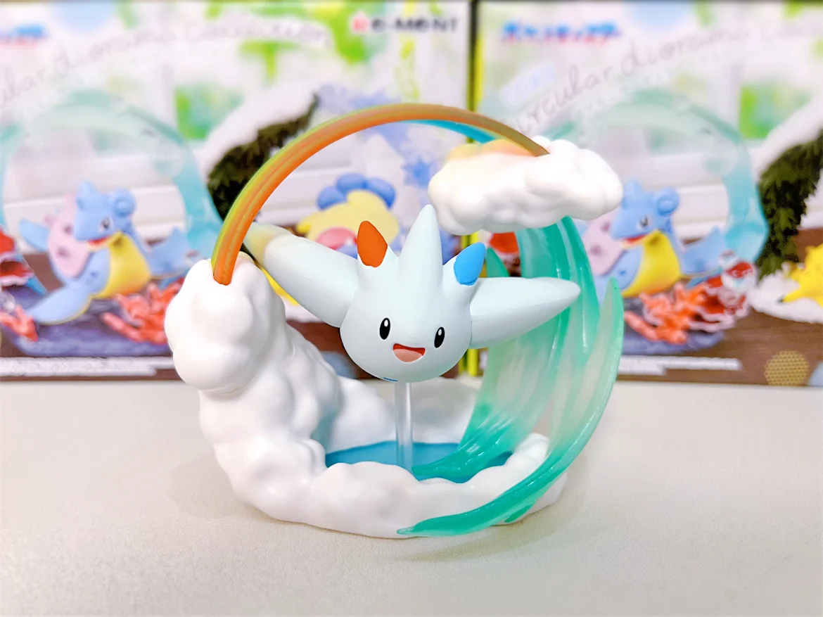 Heiße Re-Ment Pokemon Circular Diorama Collection Togekiss Galarian Ponyta Lapras Spheal Pikachu Espeon Umbreon Spielzeug Geburtstagsgeschenk