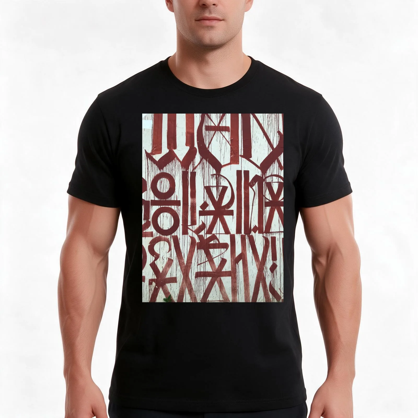 Retna Graffiti Calligraphy T-Shirt, Summer Casual Cotton Tee, Oversized Streetwear Tops, Vintage Graphic Print, Unisex Men Women
