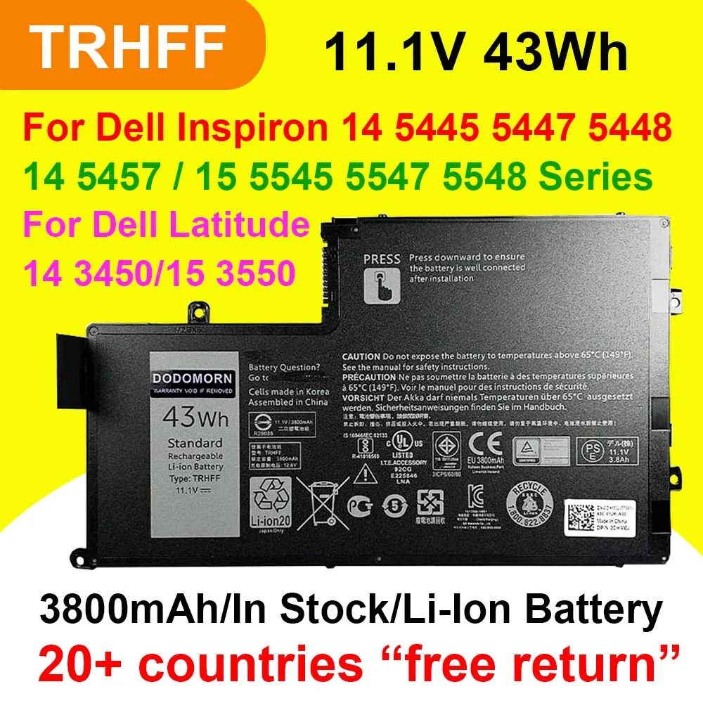 

For Dell TRHFF Battery Inspiron 14 5445 5447 5448 15 5542 5543 5545 5547 5548 5557 Latitude 3450 Laptop Notebook Batteries