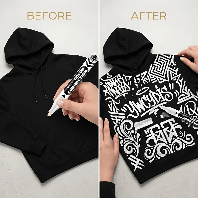 Fabric Paint Marker Pen Fine Tip Smooth Ink For Clothes Shoes Bags Textile DIY Doodle Art Custom Fabric Decoration view 2