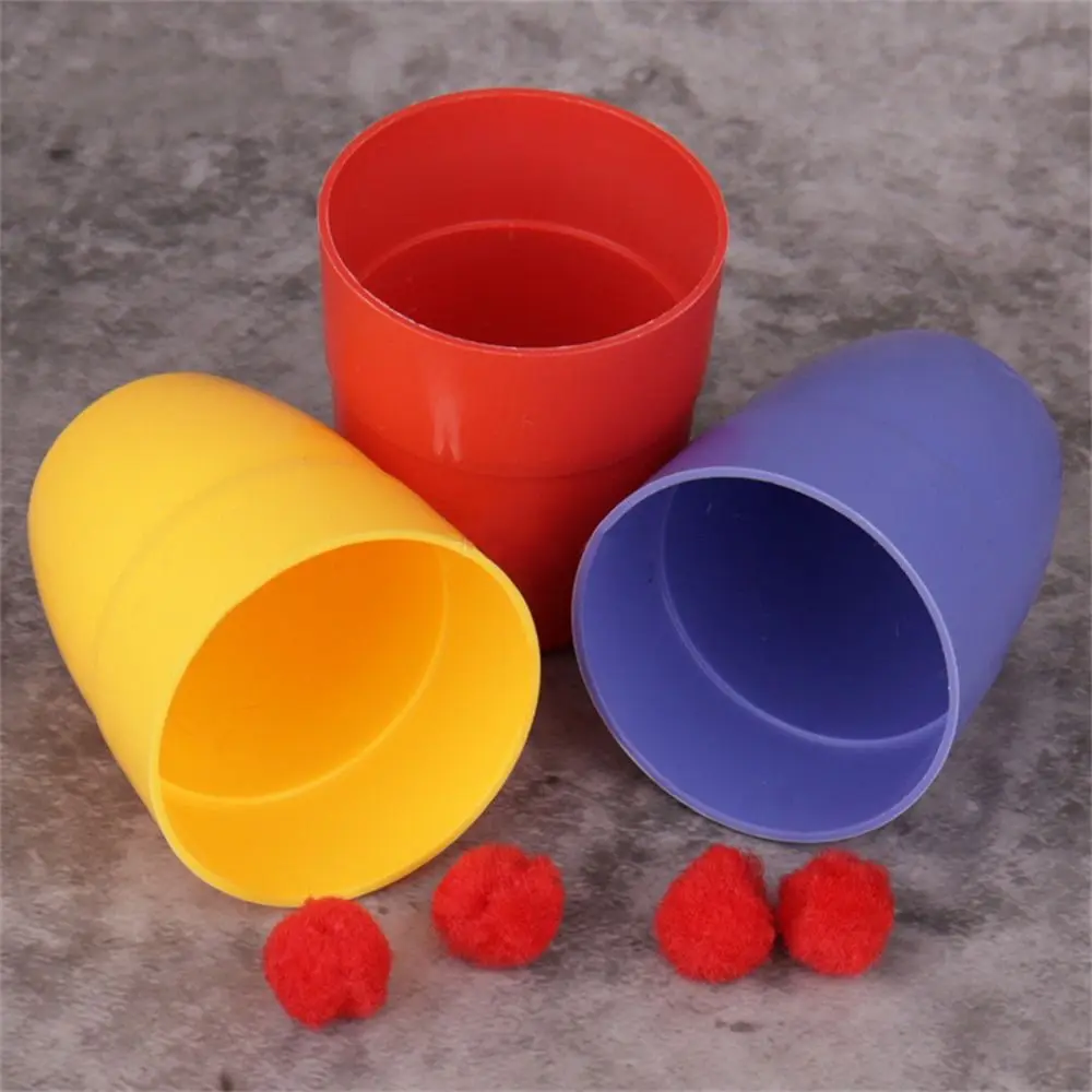 Magic Props Magic Three Cups Appear Vanish Mentalism Cups And Balls Plastic Performance Magic Tricks Cup Kids Toys