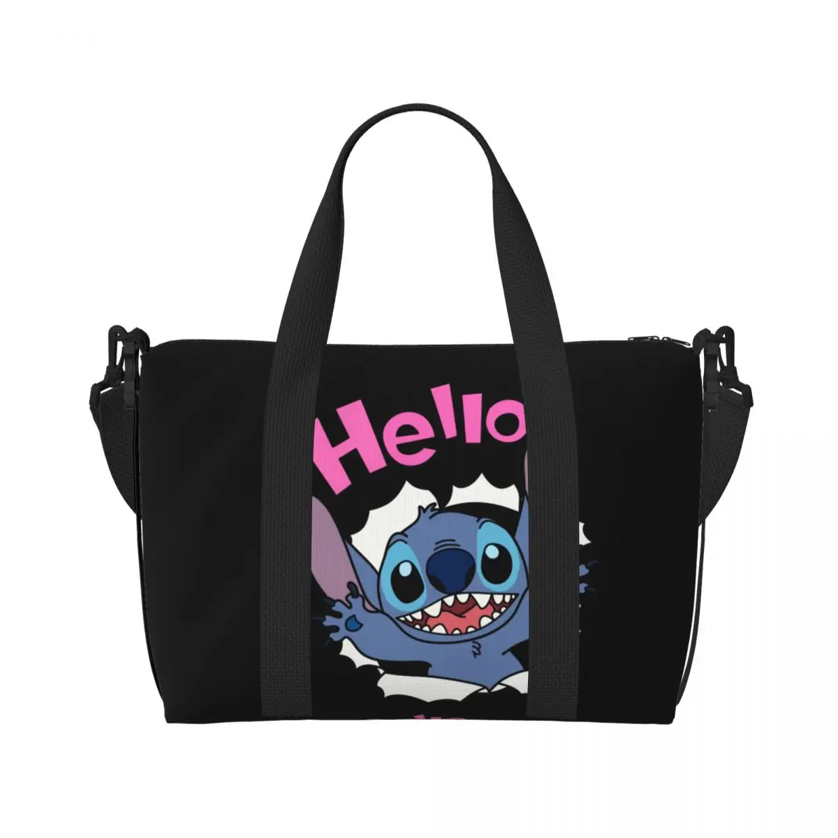 Custom Stitch Anime Beach Tote Bag Women Extra Large Gym Carry On Travel Shopping Bags