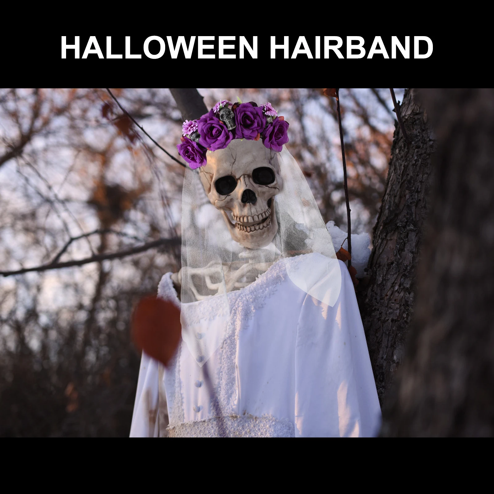 

Simulated Rose Headdress Loose Halloween Party Headband Hair Headbands Pink Clothing