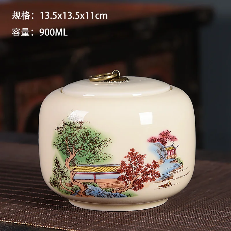 Tea Pot with Lid Ceramic Sealed Pot Tea Pot Storage Pot Boutique High-grade Luxury Household Tea Pot Tea Container Tea Set