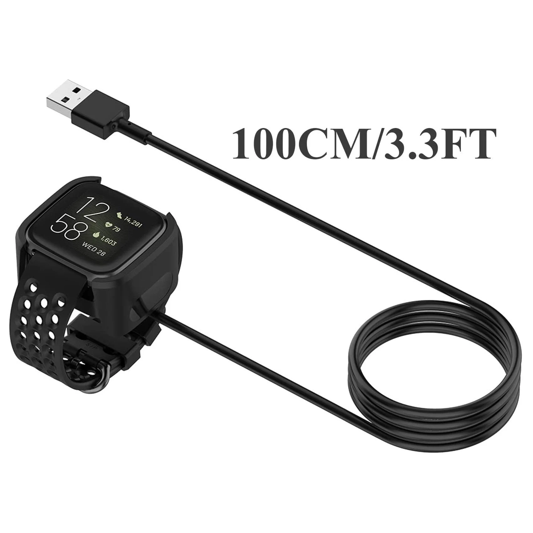 N36R-2X Compatible For Fitbit Versa 2,Replacement USB Charging Cable For Versa 2 Smart Watch Accessories