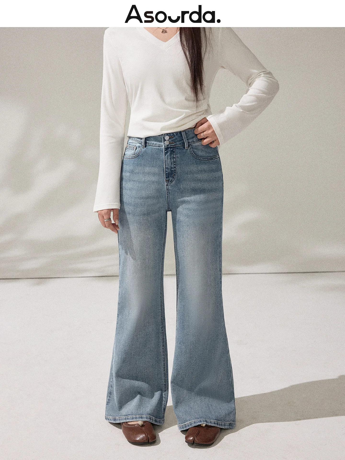 

Джинсы женские с высокой талией, широкие, в стиле ретро, повседневные, слегка расклешенные, из хлопка, стрейч, синие, прямого кроя, для повседневной носки