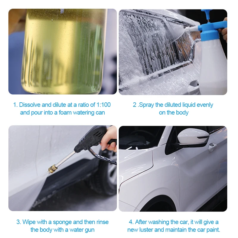 Líquido de lavado de coche de alta espuma, 100ml, Limpieza Profunda, barniz de cera de agua, protección nutritiva para accesorios de coche, cuidado