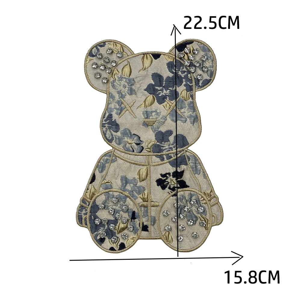 Fashionable fabric embroidery beaded bear bunnies sew on Accessories Fashion Decorations Handmade For Clothes Jacket Applique