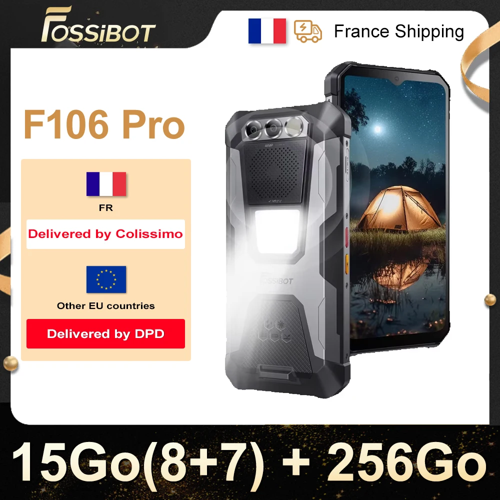 FOSSiBOT F106 Pro Smartphone Robuste (8+7)Go RAM /256Go ROM 12000mAh 6,58