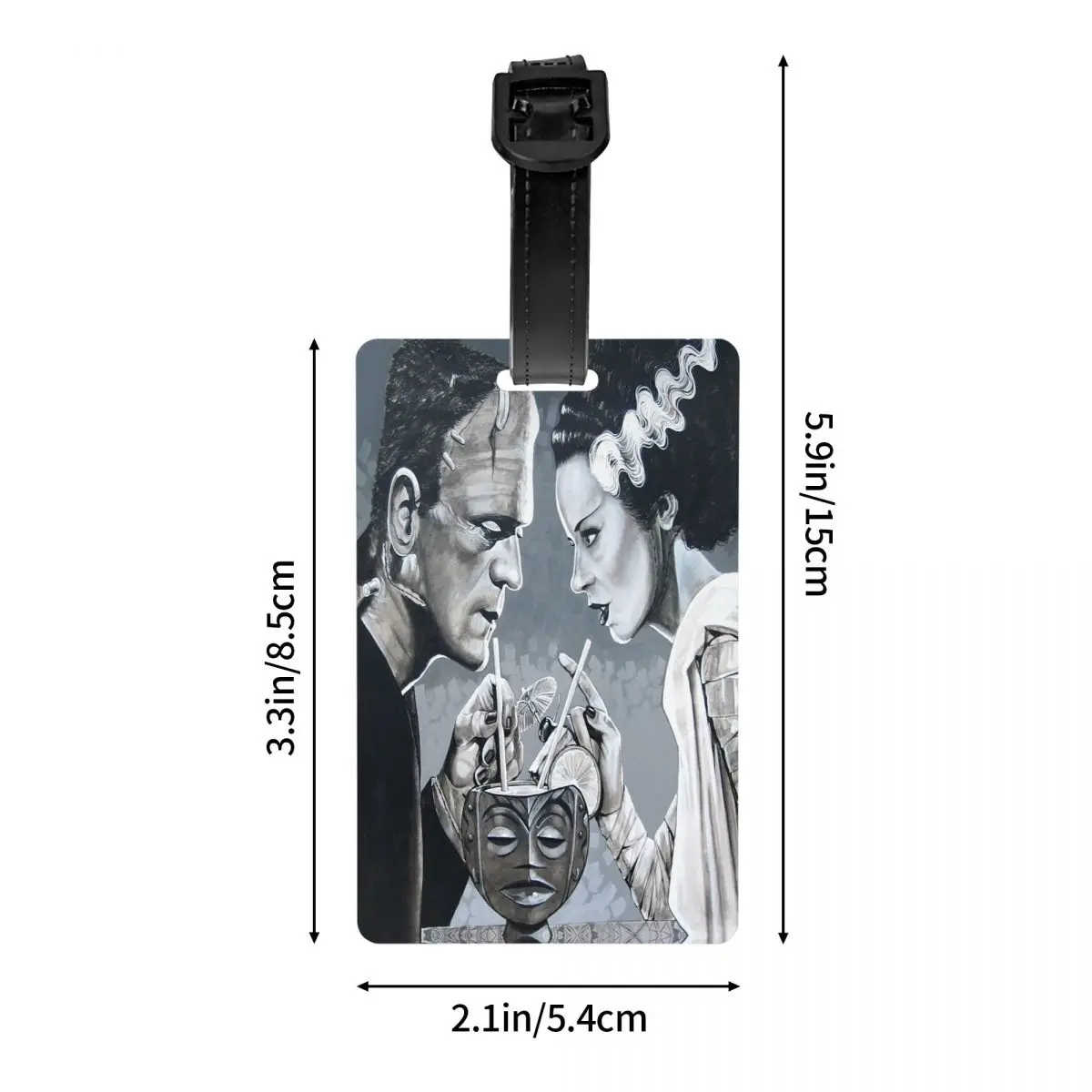 Etiqueta de equipaje personalizada Bride Of Frankenstein Love, Protección de Privacidad, película de terror, Etiquetas de equipaje, etiquetas de maleta de viaje