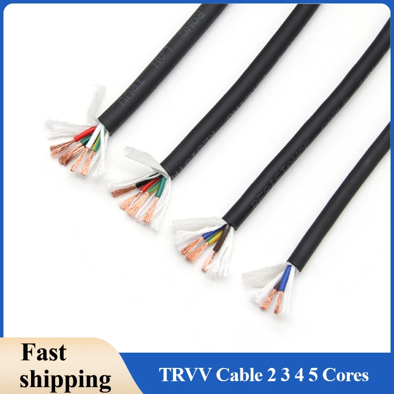 1 - 10M 2 3 4 5 Cores TRVV Twisted Cable 0.2mm² ~ 1.5mm² Highly Flexible PVC Insulated Copper Towline Bend Resistant Drag Chain