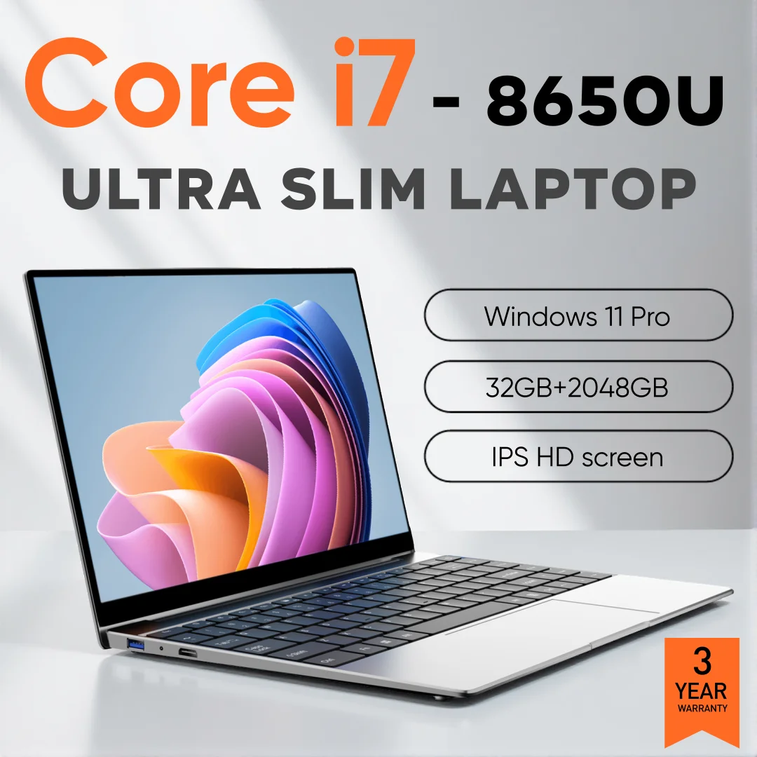2026年超薄型14.1インチノートパソコン Intel Core i7-8650U 32GB RAM 2TB M.2 SSD Windows 11 Pro 1920*1080 HD オフィス＆学習向け