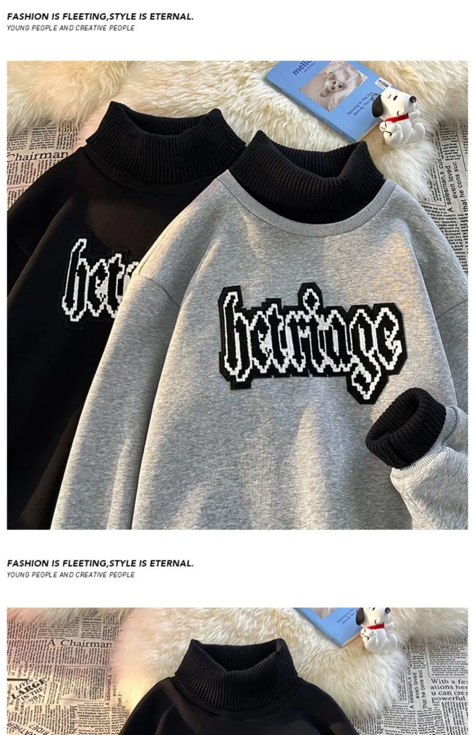 الياقة المدورة سترة الرجال الخريف والشتاء الصوف سميكة العلامة التجارية العصرية المتخصصة فضفاضة الراقية الشعور الدافئة داخل مع الملابس