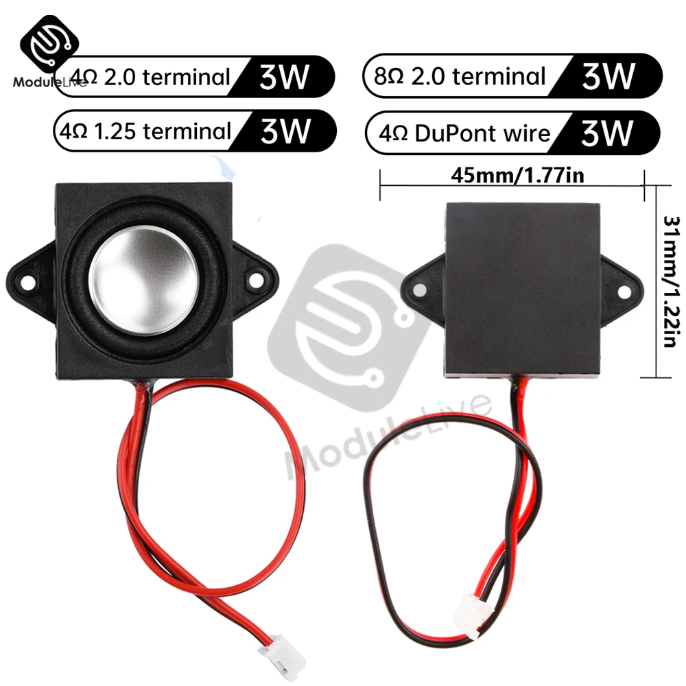 Speaker 3W 4ohm/8ohm Single Cavity DIY Mini Speaker Full-Range Cavity Mobile Portable Advertising Machine Speaker Connector