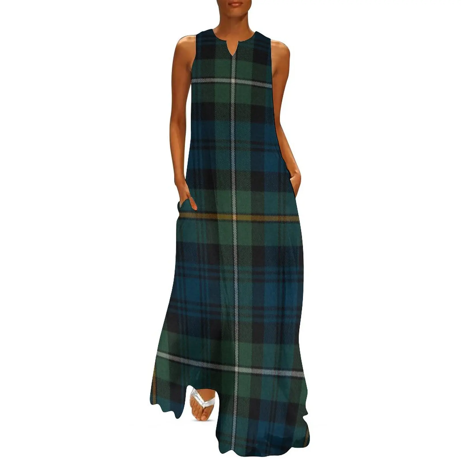 Campbell of Argyll Scottish Tartan Long Dress Woman clothing Women's clothing Female dress Female clothing