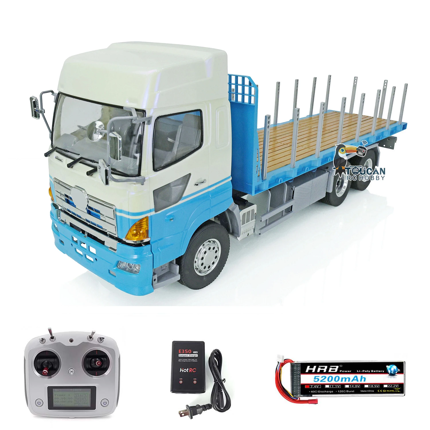 LESU 1/14 RTR 6X4 RC Tractor Truck Flatbed Lorry Trailer DIY Painted Finished Radio Car Toucanhobby Toys for Boy Thzh1351