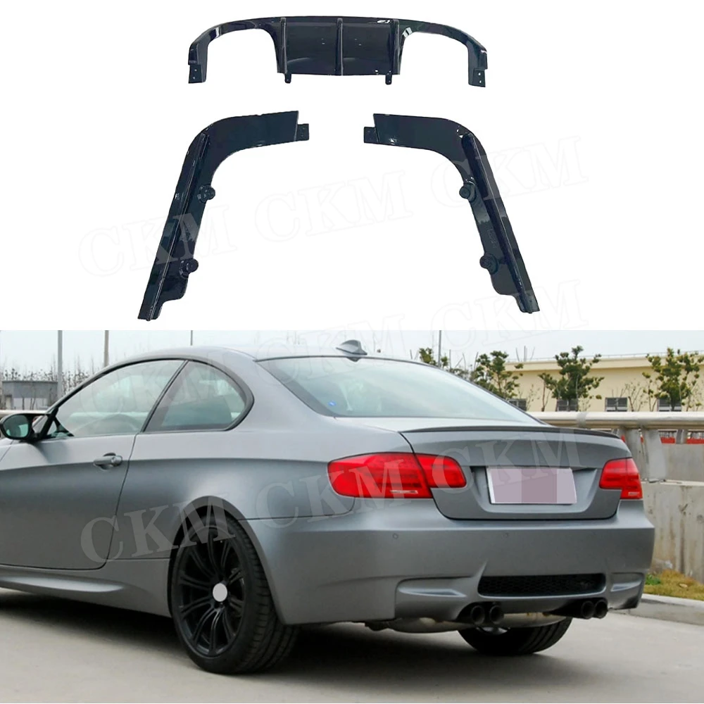 

CKMUUER Car V Style Rear Diffuser Spoiler Rear Splitters Flaps Body Kits Accessories for BMW E92 E93 M3 2009 2010 2011 2012