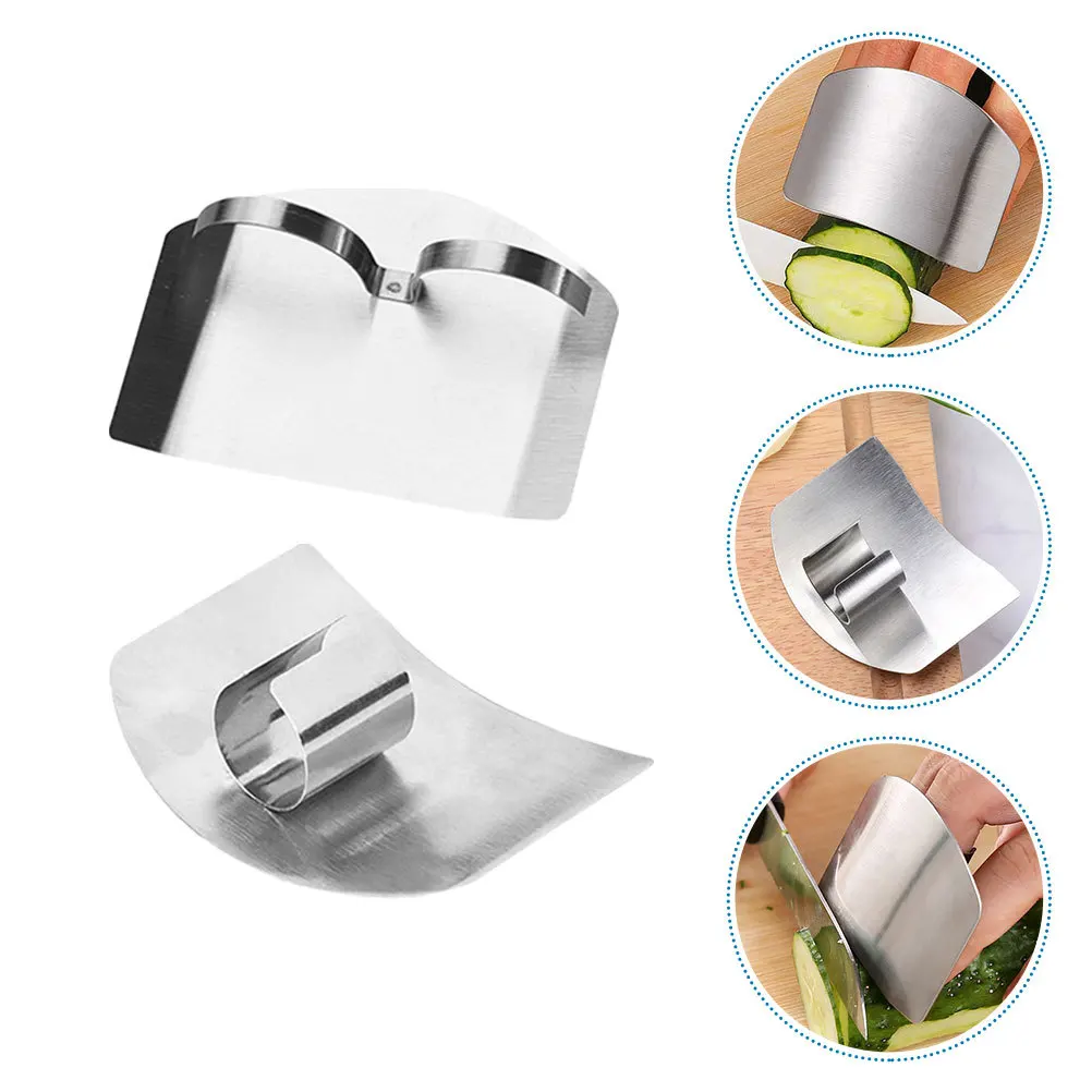 

4Pcs Stainless Steel Finger Guards Cutting Protective Kitchen Hand Safety Vegetable Cutter Kitchen Supply