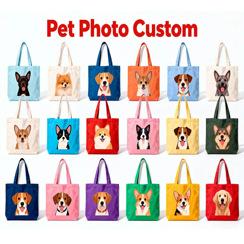 

Customized Canvas Bags Shopper Shoulder Bag Big Women Designer Handbags Shopping Tote Casual Woman Grocery Customizable Fabric