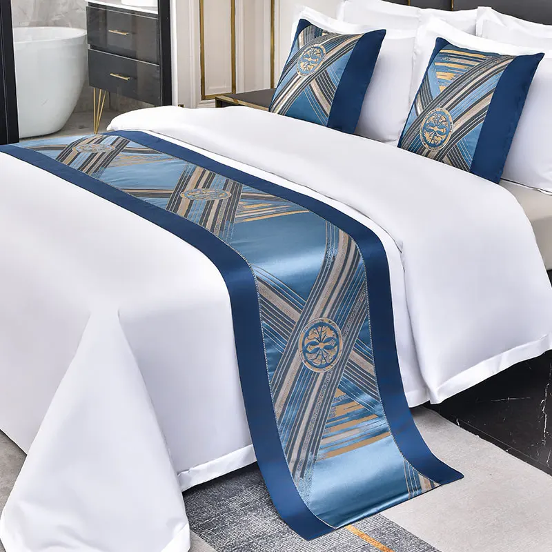 Geometric Pattern Bedspreads Bed Runner Throw Bedding Bed Cover Protector Bed Tail Towel Home Hotel Decorations 2023 New