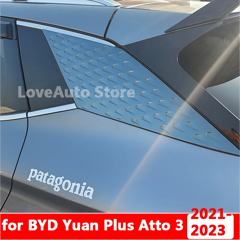 

For BYD Yuan Plus Atto 3 2021 2022 2023 Car C-pillar Stainless Steel Body Exterior Decoration Rear Window Special Accessories