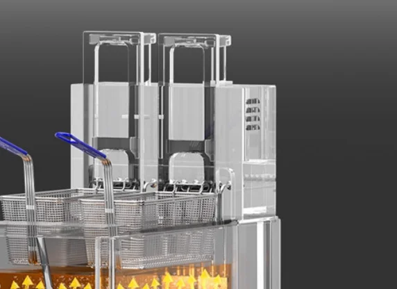 Commercial Vertical Electric Single Tank Cylinder 2 Basket Timer Electric Deep Fryer With Cabinet